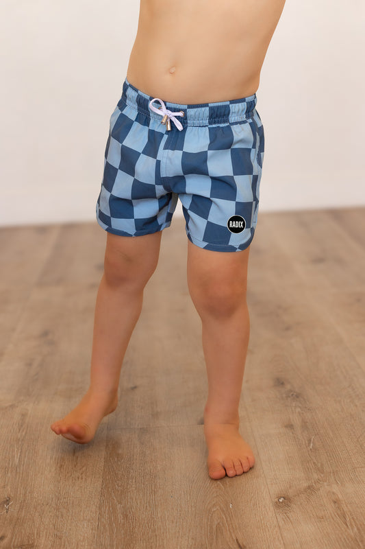 Blue Checkered Swimsuit