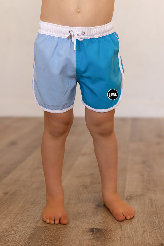 Blue Color Block Swimsuit