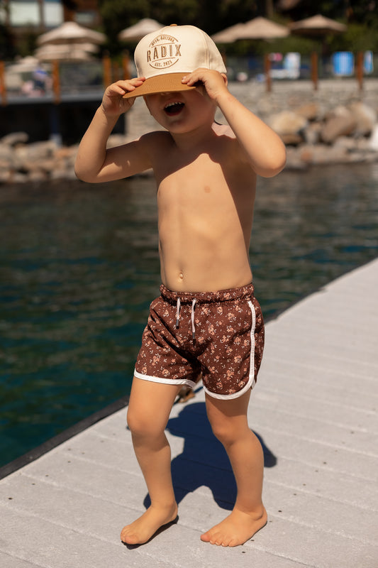 Brown Floral Swimsuit